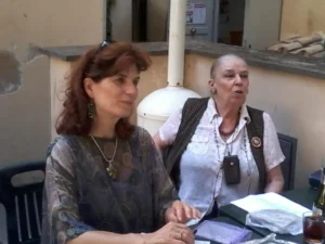 Casa Internazionale delle donne di Roma. A sinistra Giovanna Pagani, a destra Antonia Sani, ex presidente di WILPF-Italia